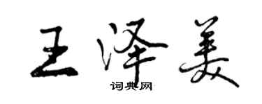 曾慶福王澤美行書個性簽名怎么寫