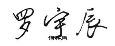 駱恆光羅宇辰行書個性簽名怎么寫