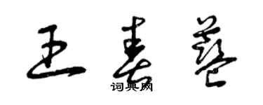 曾慶福王春藍草書個性簽名怎么寫