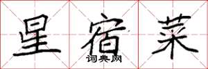 袁強星宿菜楷書怎么寫