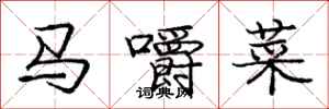 龐中華馬嚼菜行書怎么寫