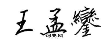 王正良王孟鑾行書個性簽名怎么寫