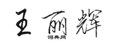 駱恆光王麗輝行書個性簽名怎么寫