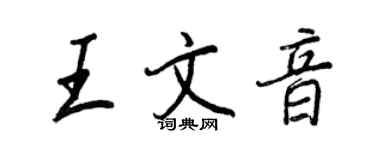 王正良王文音行書個性簽名怎么寫