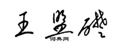 梁錦英王盟礎草書個性簽名怎么寫