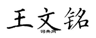 丁謙王文銘楷書個性簽名怎么寫