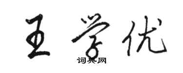 駱恆光王學優行書個性簽名怎么寫