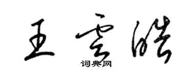 梁錦英王雲皓草書個性簽名怎么寫