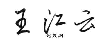 駱恆光王江雲行書個性簽名怎么寫