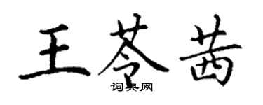 丁謙王苓茜楷書個性簽名怎么寫