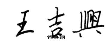 王正良王吉興行書個性簽名怎么寫