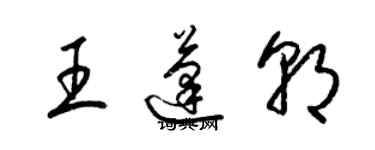 梁錦英王蓬朝草書個性簽名怎么寫