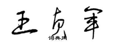 曾慶福王貞軍草書個性簽名怎么寫