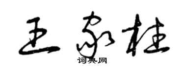 曾慶福王家柱草書個性簽名怎么寫