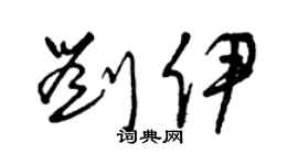 曾慶福劉伊草書個性簽名怎么寫