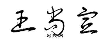 曾慶福王尚宣草書個性簽名怎么寫
