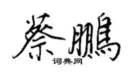 王正良蔡鵬行書個性簽名怎么寫