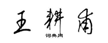 梁錦英王耕甫草書個性簽名怎么寫