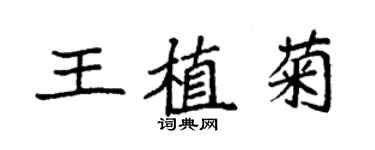 袁強王植菊楷書個性簽名怎么寫