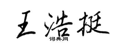 王正良王浩挺行書個性簽名怎么寫