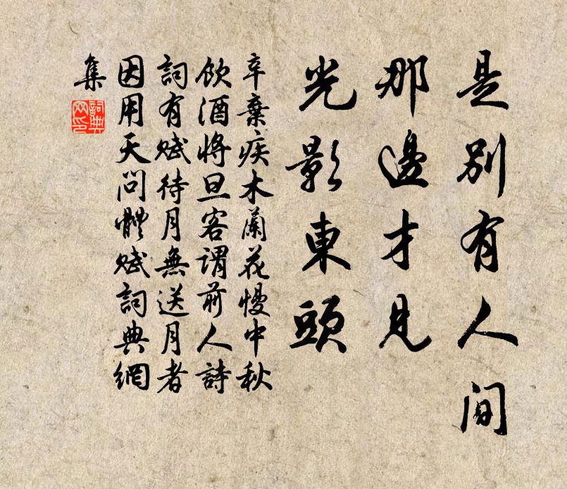 辛棄疾是別有人間,那邊才見,光影東頭。書法作品欣賞