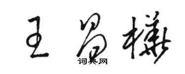 駱恆光王昌樺草書個性簽名怎么寫