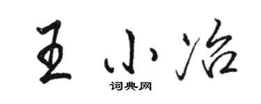 駱恆光王小冶行書個性簽名怎么寫