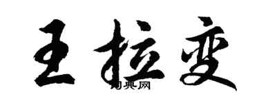 胡問遂王拉變行書個性簽名怎么寫