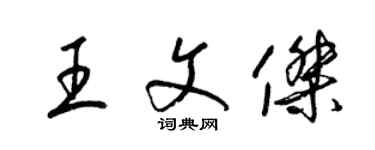 梁錦英王文杰草書個性簽名怎么寫