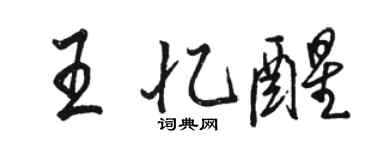 駱恆光王憶醒行書個性簽名怎么寫