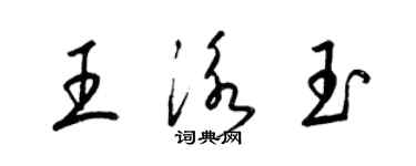 梁錦英王泳玉草書個性簽名怎么寫