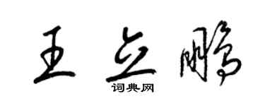梁錦英王立鵬草書個性簽名怎么寫