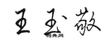 駱恆光王玉敬行書個性簽名怎么寫