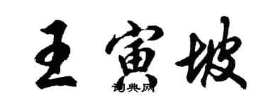 胡問遂王寅坡行書個性簽名怎么寫