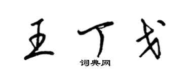 梁錦英王丁戈草書個性簽名怎么寫