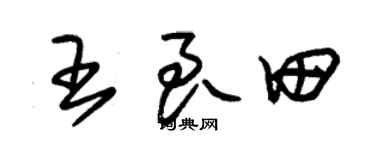 朱錫榮王良田草書個性簽名怎么寫