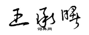 曾慶福王承曙草書個性簽名怎么寫