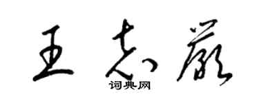 梁錦英王志嚴草書個性簽名怎么寫