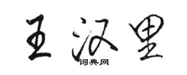 駱恆光王漢里行書個性簽名怎么寫