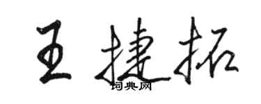 駱恆光王捷拓行書個性簽名怎么寫