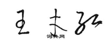 駱恆光王才紅草書個性簽名怎么寫