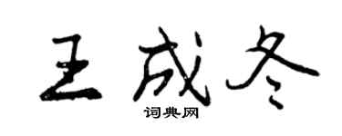 曾慶福王成冬行書個性簽名怎么寫