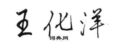 駱恆光王化洋行書個性簽名怎么寫