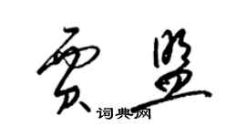 梁錦英賈盟草書個性簽名怎么寫