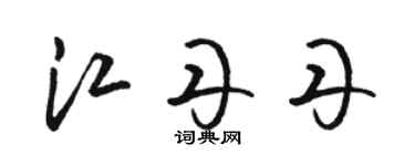 駱恆光江丹丹草書個性簽名怎么寫