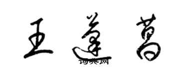 梁錦英王蓬菖草書個性簽名怎么寫