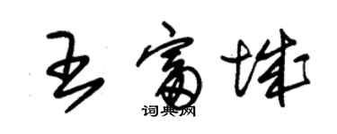 朱錫榮王富城草書個性簽名怎么寫