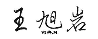 駱恆光王旭岩行書個性簽名怎么寫