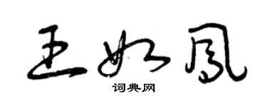 曾慶福王如鳳草書個性簽名怎么寫