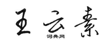 駱恆光王雲素行書個性簽名怎么寫